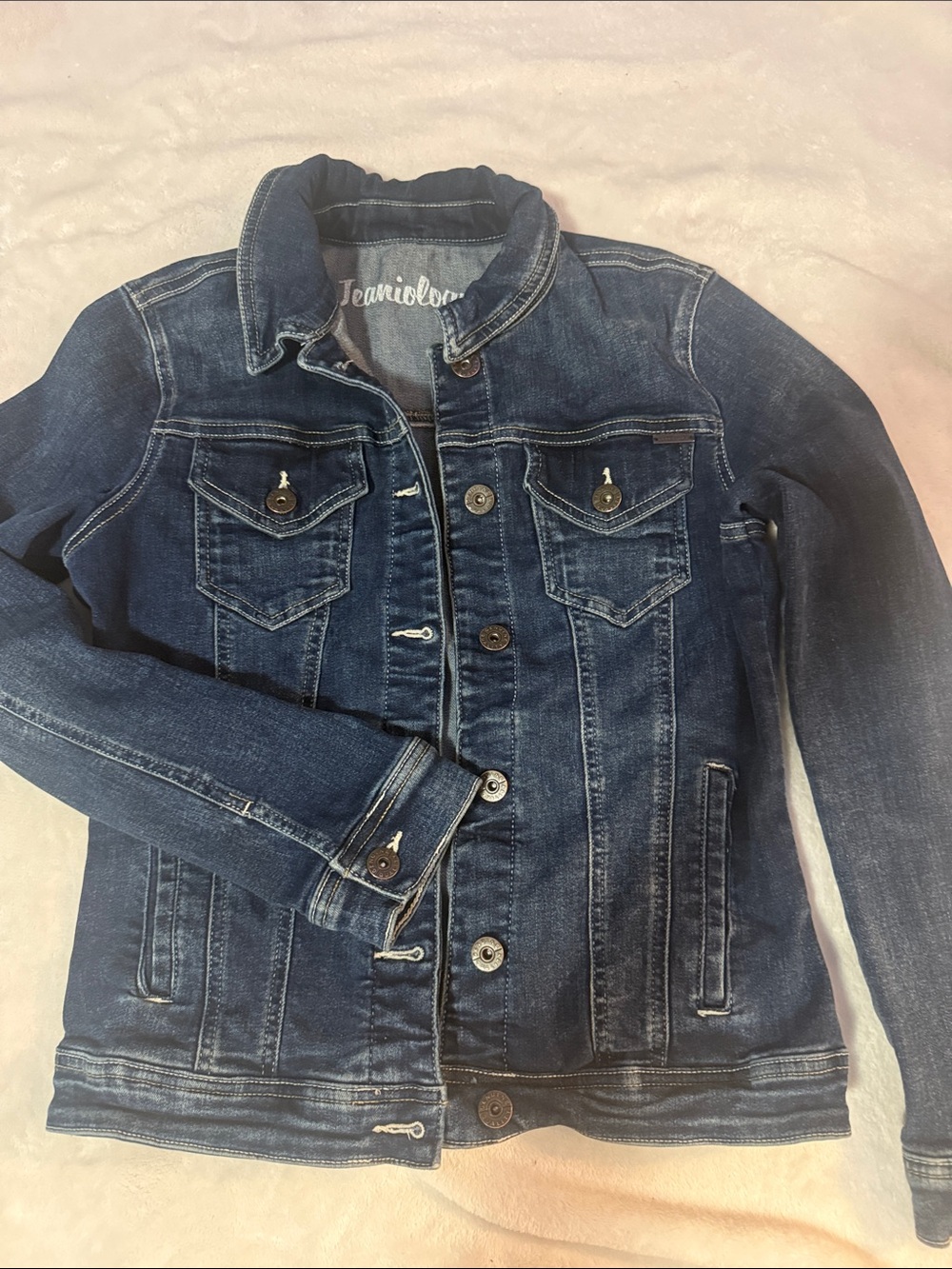 Kids Dark Blue Denim Jacket -